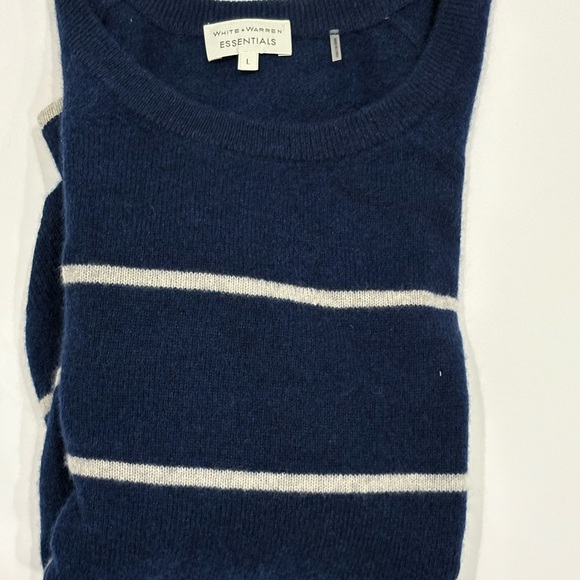 WHITE + WARREN NWT Women Cashmere Admiral Sweater L Large - Picture 3 of 8